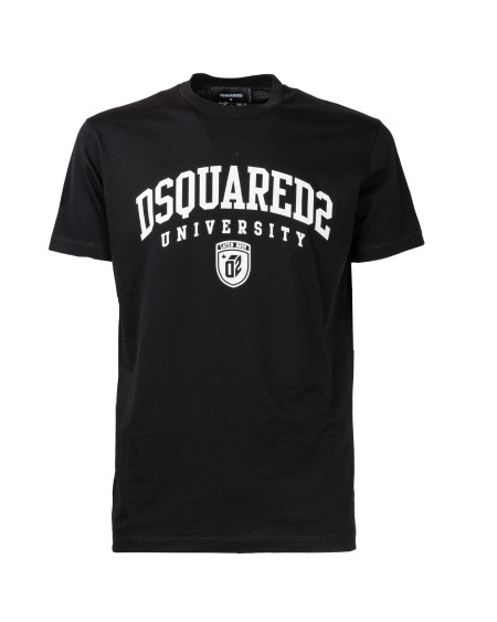 Shop DSQUARED2 Saldi T-shirt: Dsquared2 t-shirt in jersey di cotone.
Vestibilità regolare.
Taglio girocollo.
Maniche corte.
Stampa lettering "DSQUARED2 UNIVERSITY" sul davanti.
Composizione: 100% Cotone.
Fabbricato in Romania.. GD1166 S23009-900